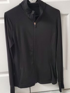Danskin Now Black Semi-Fitted Full-Zip Jacket